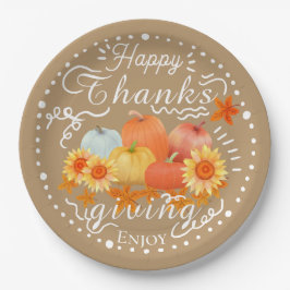 Prato De Papel Autumn Pumpkin Ash