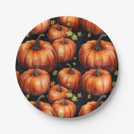 Prato De Papel Autumn Pumpkin Halloween