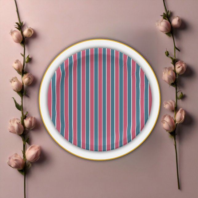 Prato De Papel Aventura Aguarda Chá de fraldas Azul Festivo Rosa (Criador carregado)