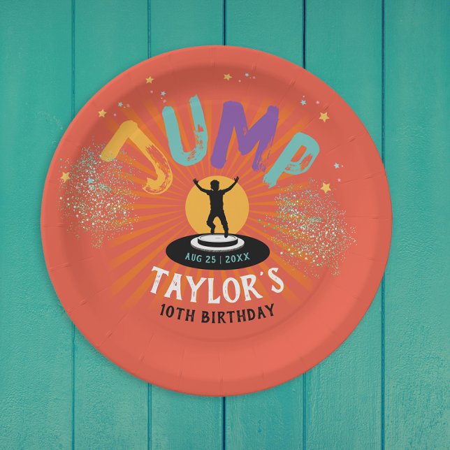 Prato De Papel Aventura de Salto em Salto de Trampoline legal (Criador carregado)