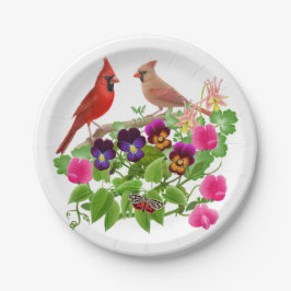 Prato De Papel Aves Cardinais de norte em Pratas de Papel de Jard