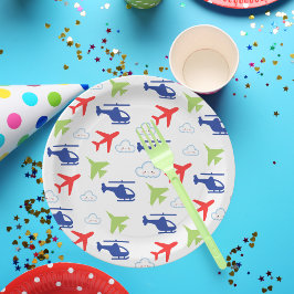 Prato De Papel Aviador de Cores e Nuvens