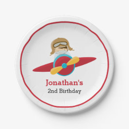 Prato De Papel Avião vermelho com placas de papel piloto