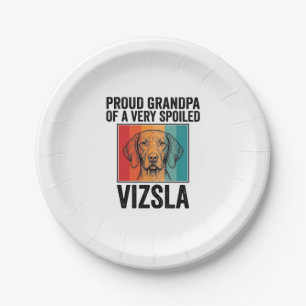 Prato De Papel Avô Orgulhoso Vizsla Design Vintage Amante de Cães
