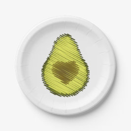 Prato De Papel Avocado Amor Escrivado