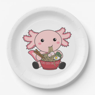 Prato De Papel Axolotl Comida Ramen Comida Japonês Kawaii Animais