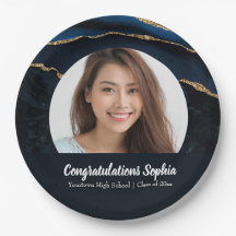 Azul Agate de Foto de Graduação Personalizada