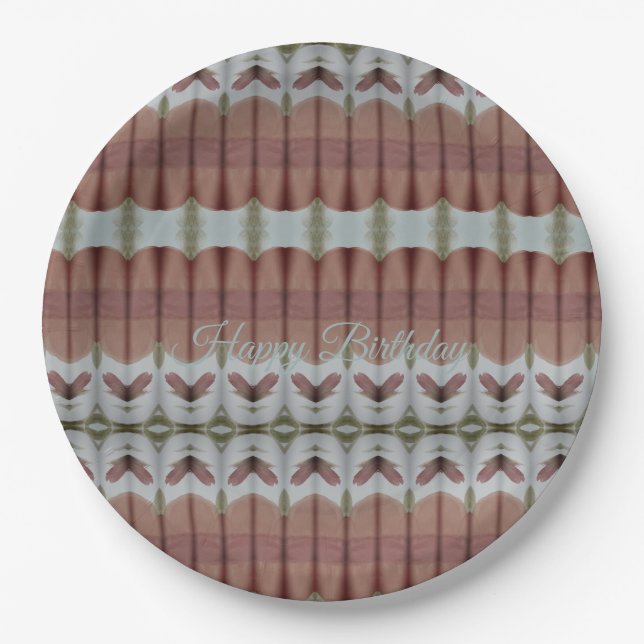 Prato De Papel Azul castanho e verde (Frente)