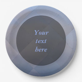 Prato De Papel Azul Checkered moderno brilhante do metal algum