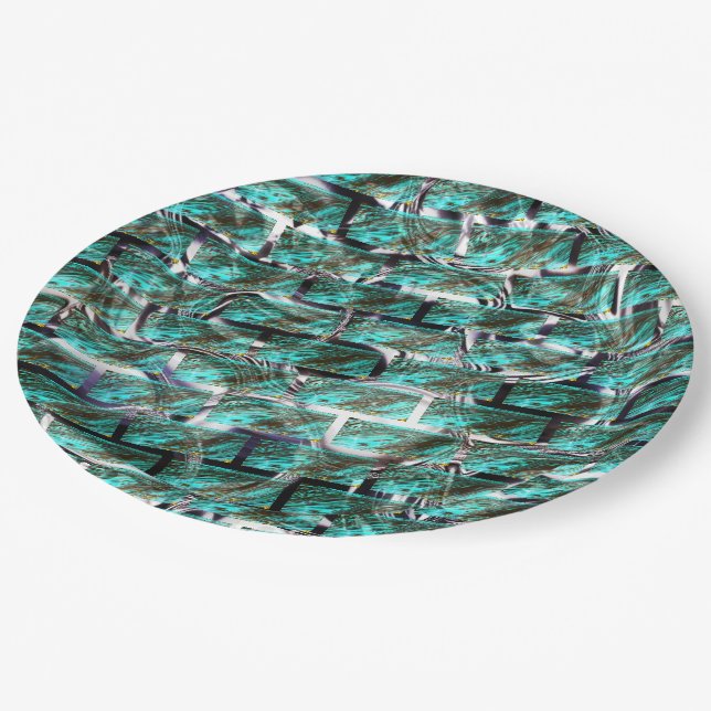 Prato De Papel Azul-claro, bolhas na grade ou efeito de tijolo? (Inclinado)