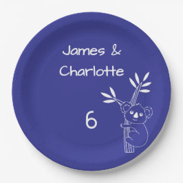 Prato De Papel Azul-divertido Animais australianos gêmeos 6 anive