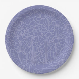 Prato De Papel Azul do Jardim Flor