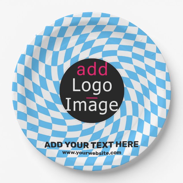 Prato De Papel Azul do Verificador Comercial Personalizado Modern (Frente)