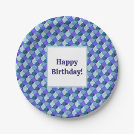 Prato De Papel Azul Formas Aniversário