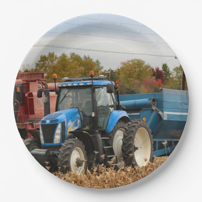 Prato De Papel Azul grande (Frente)