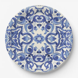 Prato De Papel Azul moderno La Dolce vita Paper Plate