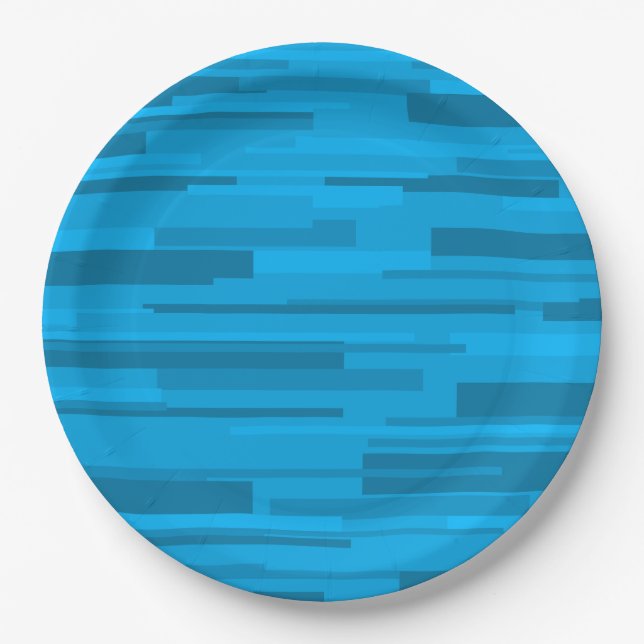 Prato De Papel Azul Padrão Moderno do Meio século Wright (Frente)