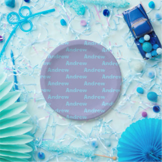 Prato De Papel Azul Personalizado