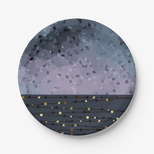 Prato De Papel Azul-roxo, abstração (Frente)