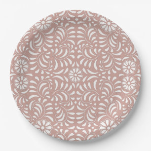 Prato De Papel Azulejo Talavera Rosa Estilo Espanhol Festa