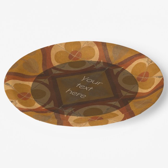 Prato De Papel Azulejo tradicional mediterrâneo algum texto (Inclinado)