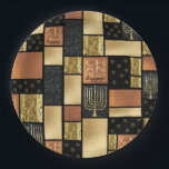 Prato De Papel Azulejos Sparkly Chanukah<br><div class="desc">Azulejos de Chanukah Sparkley. Bonito! Adicione texto em qualquer lugar no design para personalizar. Use a cor, o tamanho e o estilo da sua fonte favorita. Obrigados para parar e comprar. Muito apreciado! Feliz Chanukah/Hanukkah! Tamanho e estilo: Placa de Papel Redonda de 9" Joga uma festa espetacular com placas de...</div>