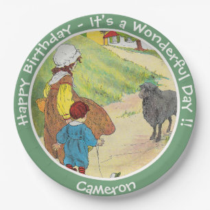 Prato De Papel Baa, Baa, Coleção de Festas de aniversário de Ovin