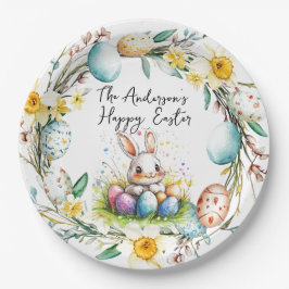 Prato De Papel Babá felz pascoa e Páscoa floral