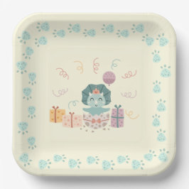 Prato De Papel Baby Dino Birthday Paper Plate