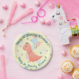 Prato De Papel Baby Dino Festa de aniversário