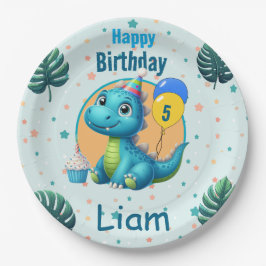 Prato De Papel Baby Dino Paper Plates
