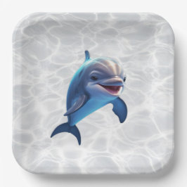 Prato De Papel Baby Dolphin Platter