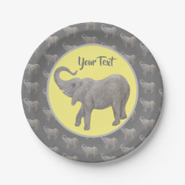 Prato De Papel Baby Elephant