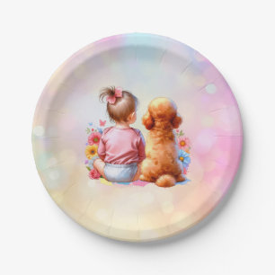 Prato De Papel Baby Girl e Apricot Poodle