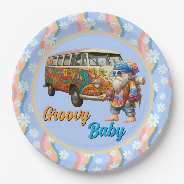 Prato De Papel Baby Groovy  (Frente)