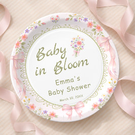 Prato De Papel Baby in Bloom Wildflower Baby Shower