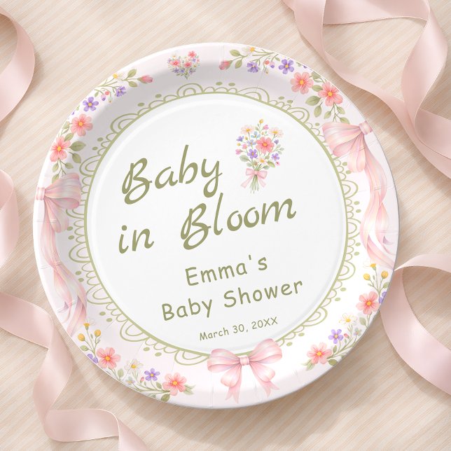 Prato De Papel Baby in Bloom Wildflower Baby Shower (Criador carregado)