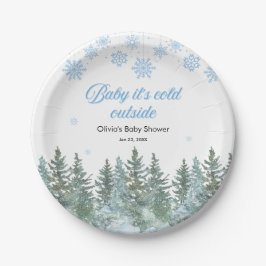 Prato De Papel Baby It's Cold Outside Winter Baby Shower