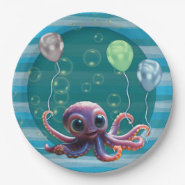 Prato De Papel Baby Octopus Paper Plate