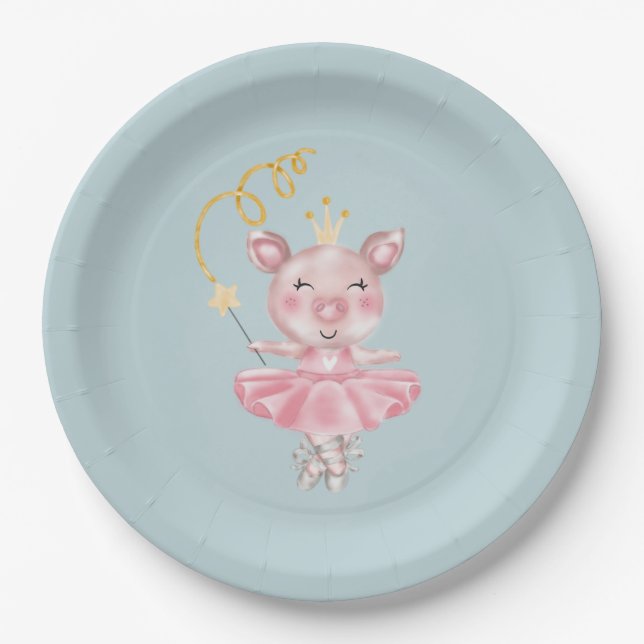 Prato De Papel Baby Piggy Ballerina (Frente)