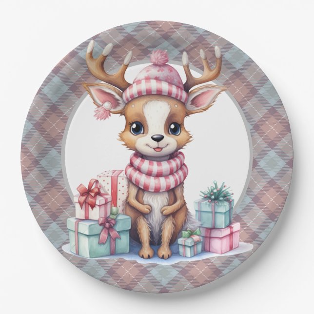 Prato De Papel Baby Reindeer Birthday (Frente)