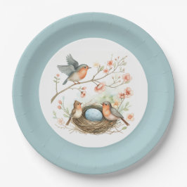 Prato De Papel Baby Robin Celebration Plates