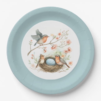 Prato De Papel Baby Robin Celebration Plates