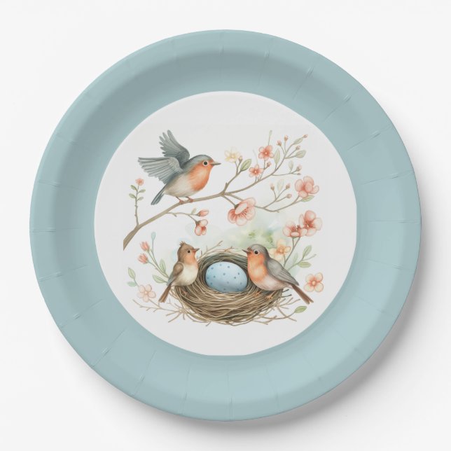 Prato De Papel Baby Robin Celebration Plates (Frente)