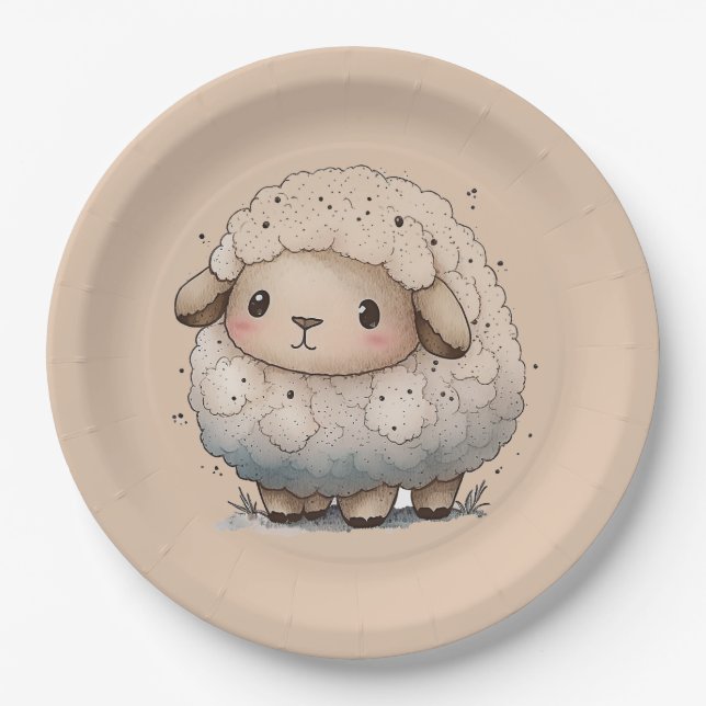 Prato De Papel Baby Sheep (Frente)