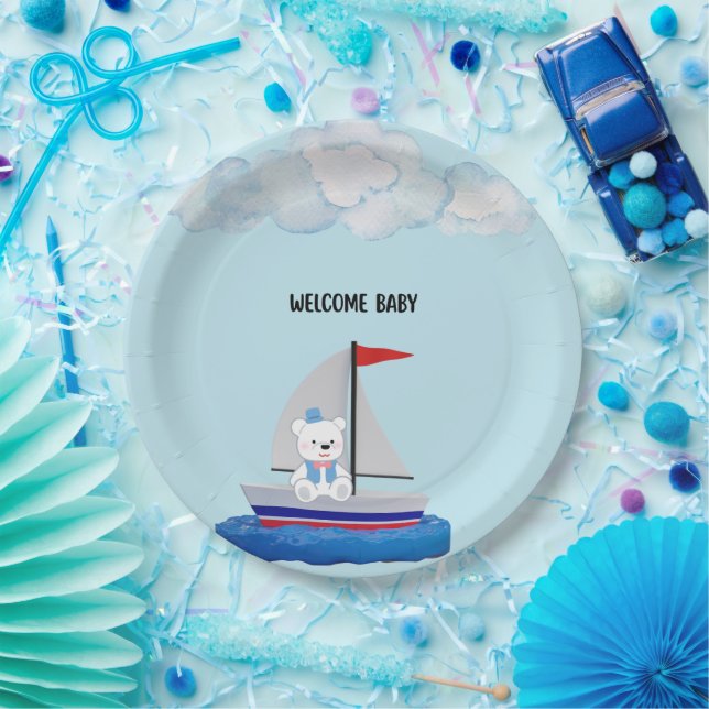 Prato De Papel Baby Shower Paper Plates (Festa)