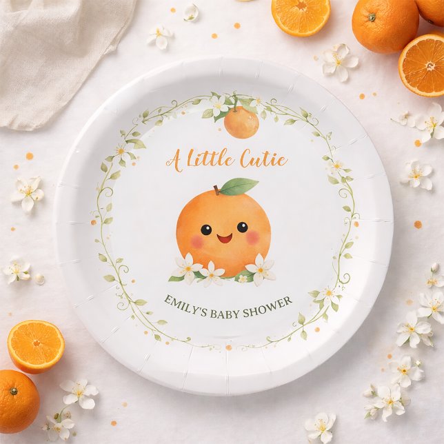 Prato De Papel Baby Shower Paper Plates A Little Cutie (Criador carregado)