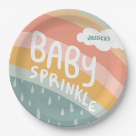Prato De Papel BABY SPRINKLE Cute Clouts Rainbow Rain Personaliza