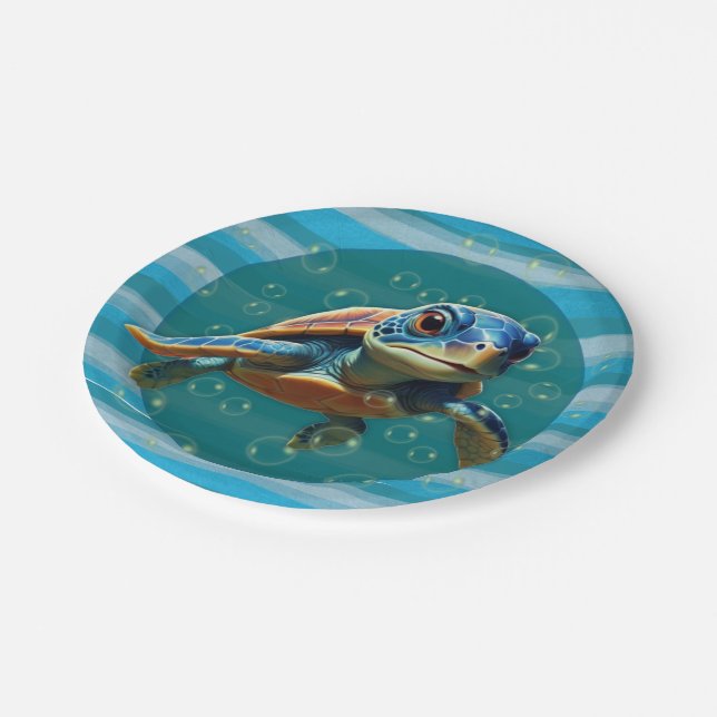 Prato De Papel Baby Turtle Paper Plate (Inclinado)