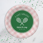 Prato De Papel Bachelorette de Tênis de Último Swing Corresponden<br><div class="desc">Bela festa de Tênis. Parte de uma coleção inteira!</div>